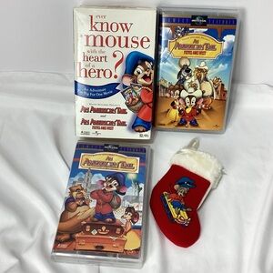 An American Tail VHS Collection with Stocking Fievel Mouse Stocking